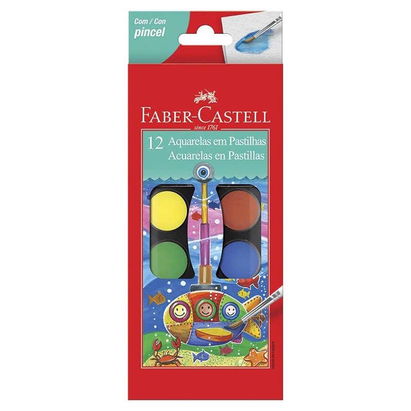 Aquarela 12 Cores com Pincel