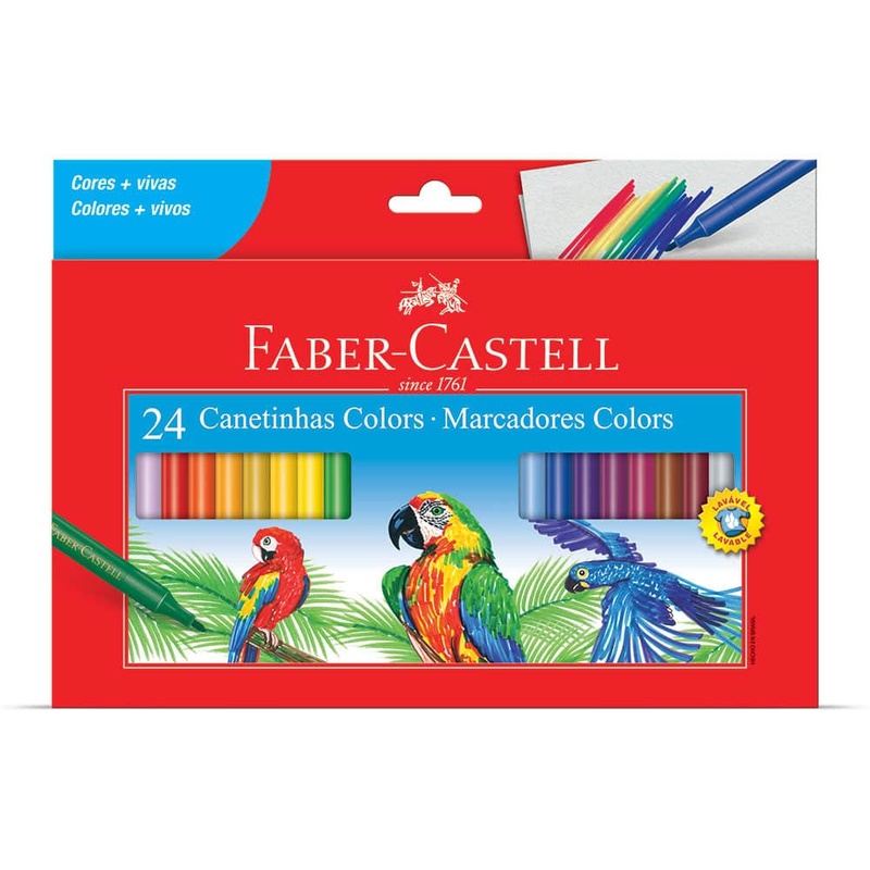 Caneta Hidrográfica Ponta Fina (kit 24un)