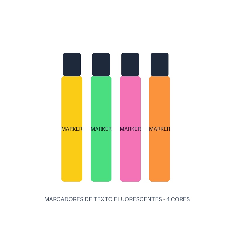 Marcador de Texto Fluorescente (kit 4un)
