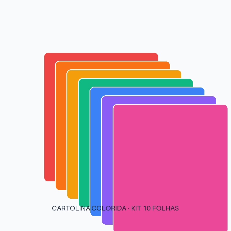 Papel Cartolina Colorida (kit 10un)