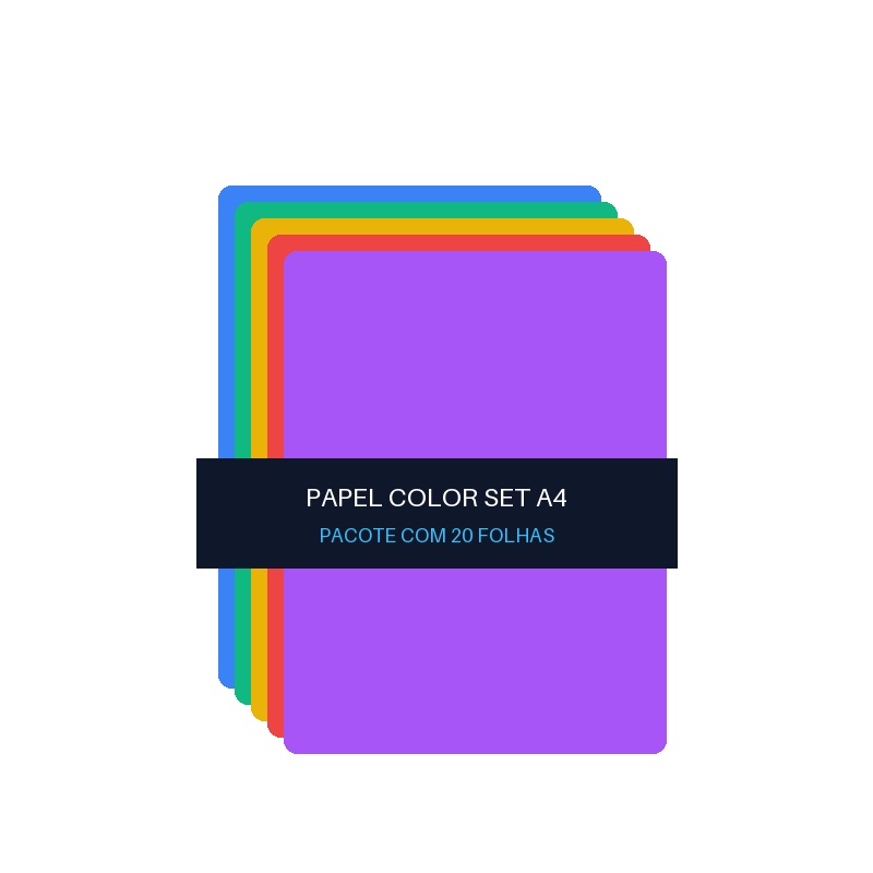 Papel Color Set A4 (kit 20un)